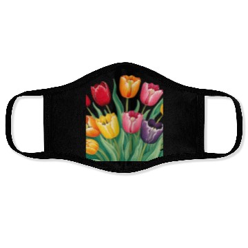 Discover Flowerful Tulips T shirrt Face Masks