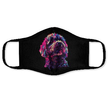 Discover Watercolor Colorful Labradoodle Face Masks