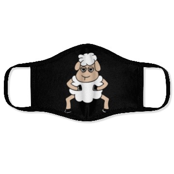 Discover Sheep Tired Bored Look Standing Cute Cool Cartoon Face Masks