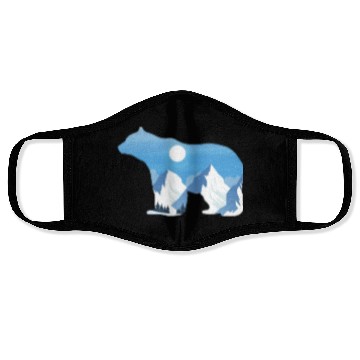 Discover BEAR MOON MOUNTAIN SNOW Face Masks