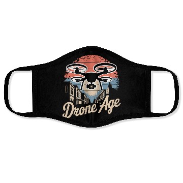 Discover Drone Age Vintage Sunset Design Face Masks