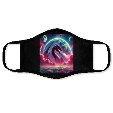 Discover The humble dragon-Digital art Face Masks