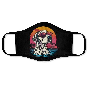 Discover Retro Wave American Dalmatian Dog Face Masks