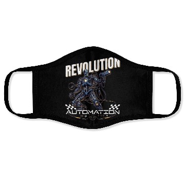 Discover Editable AI Robot Sci fi Cyborg Face Masks