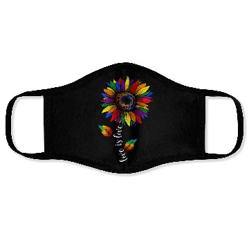 Discover Rainbow Sunflower Love Is Love LGBT Pride Face Masks