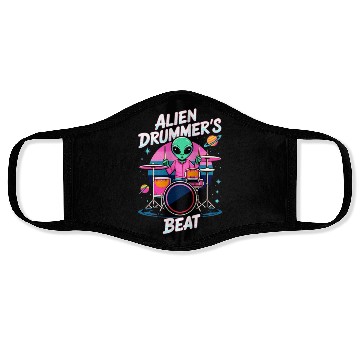 Discover Alien Drummer's Beat Face Masks - Funky Alien Graphic