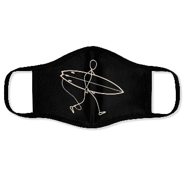 Discover Surfer walking with surfboard Face Masks