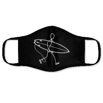 Discover Surfer walking with surfboard Face Masks