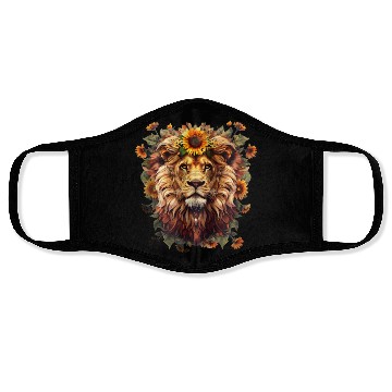 Discover Sunflower Lion Vintage Face Masks