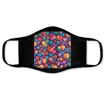 Discover Hearts and balloon design in multiple colors Face Masks