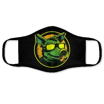 Discover Green Cool Pig "Everything Sucks" Face Masks