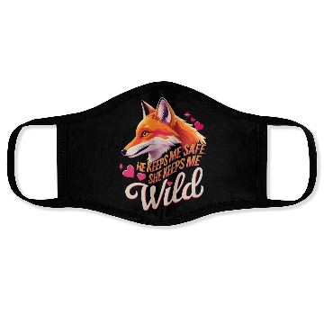 Discover He Keeps Me Safe She Keeps Me Wolf Lover couple Face Masks