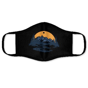Discover Majestic Mountain Sunset Face Masks