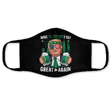 Discover Make St Patrick's Day Great Again Irish Trump Face Masks