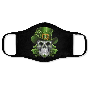 Discover Sugar Skull St Patrick's Day Shamrock Face Masks
