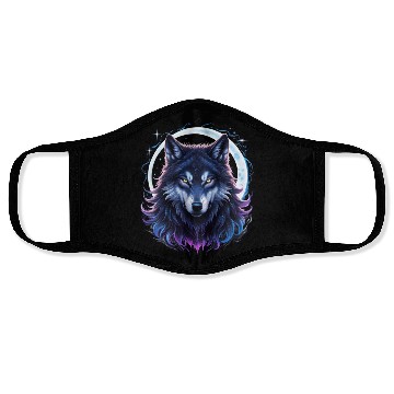 Discover Mystic Blue Arcane Wolf Face Masks