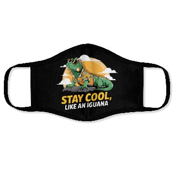 Discover Fun and Colorful Iguana Art for Reptile Lovers Face Masks