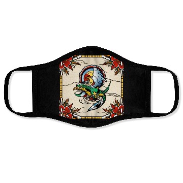 Discover Dragonbird in Stained-Glass Garden" Face Masks