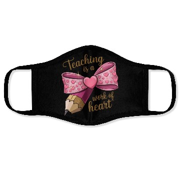 Discover Coquette Pencil Teacher Valentine Coquette Bow Face Masks