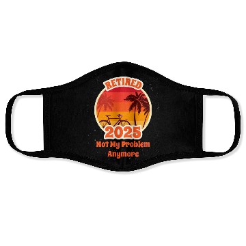 Discover Funny Retired 2025 Sunset Cycling Design Face Masks