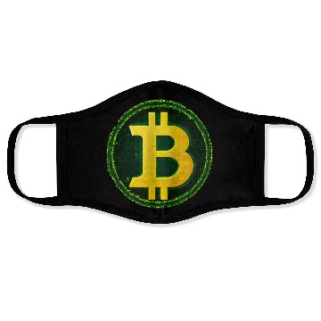 Discover Glowing Matrix-Inspired Bitcoin Symbol Face Masks
