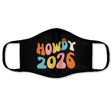 Discover Howdy 2026 funny 2026 NYE Groovy Face Masks
