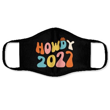 Discover Howdy 2027 funny 2027 NYE Groovy Face Masks