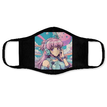 Discover Pastel Cyberpunk Anime Girl Design Face Masks