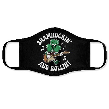 Discover Shamrockin' and Rollin' St. Patrick's Rock & Roll Face Masks