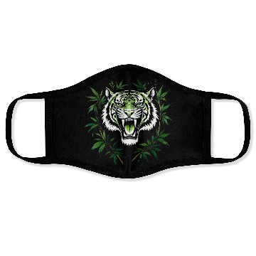 Discover Fierce Green Tiger with Bamboo Branches Face Masks