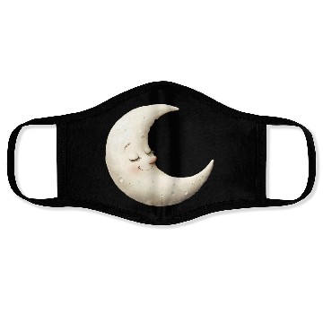 Discover Cute Moon Sleeping Moon with a Smile Face Masks