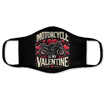 Discover Motorcycle is my valentine Face Masks
