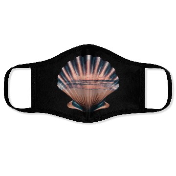 Discover Seashell Beach Scene Serene Ocean Landscape Face Masks