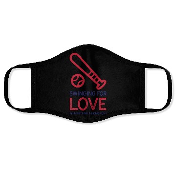 Discover Swinging for love’ Baseball Valentines Day Face Masks