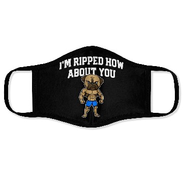Discover Im Ripped How About You Funny Workout Humor Gym Face Masks