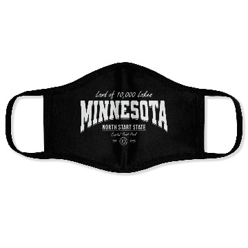 Discover Minnesota Land of 10,000 Lakes Face Masks