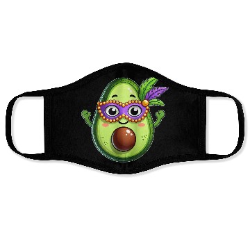 Discover Mardi Gras Avocado Sweet Vegetarian Cartoon Face Masks