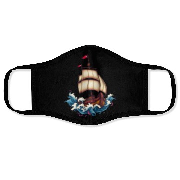 Discover Pirate ship Face Masks