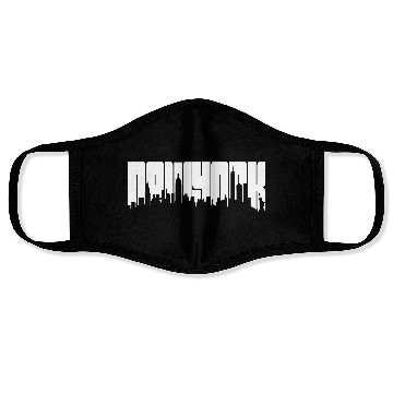 Discover New York Skyline Typography Face Masks