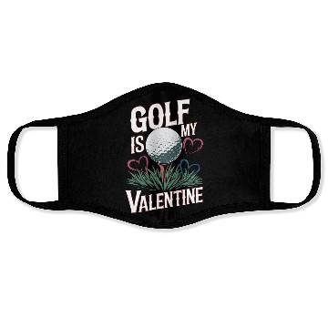Discover Golf is my Valentine Face Masks