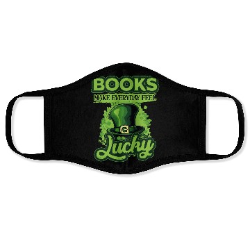 Discover Books Make Everyday Feel Lucky St Patricks Day Face Masks
