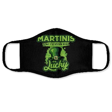 Discover Martinis Make Everyday Feel Lucky St Patricks Day Face Masks