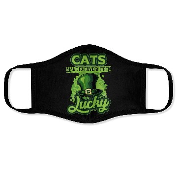 Discover Cats Make Everyday Feel Lucky St Patricks Day Face Masks
