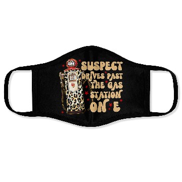 Discover Funny Gas Station Leopard Print Design Face Masks