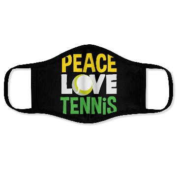 Discover Peace Love Tennis Enthusiast Face Masks