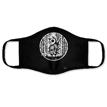 Discover Pig Samurai in Bamboo Forest Face Masks