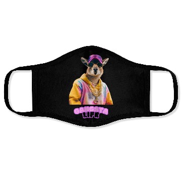 Discover Gangsta life kangaroo Face Masks