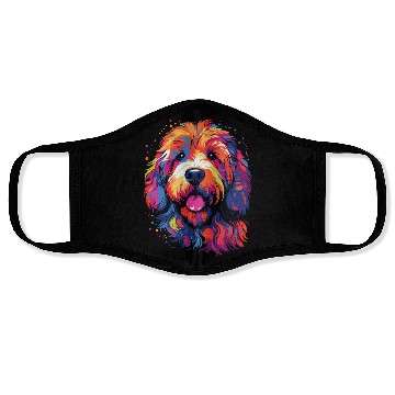 Discover Watercolor Colorful Labradoodle Face Masks