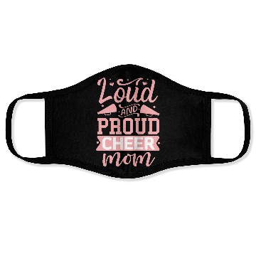 Discover Loud And Proud Cheer Mom Heart Cheerleader Sports Face Masks