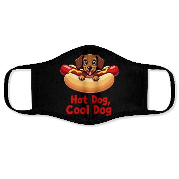 Discover Funny Hot Dog Dachshund Face Masks